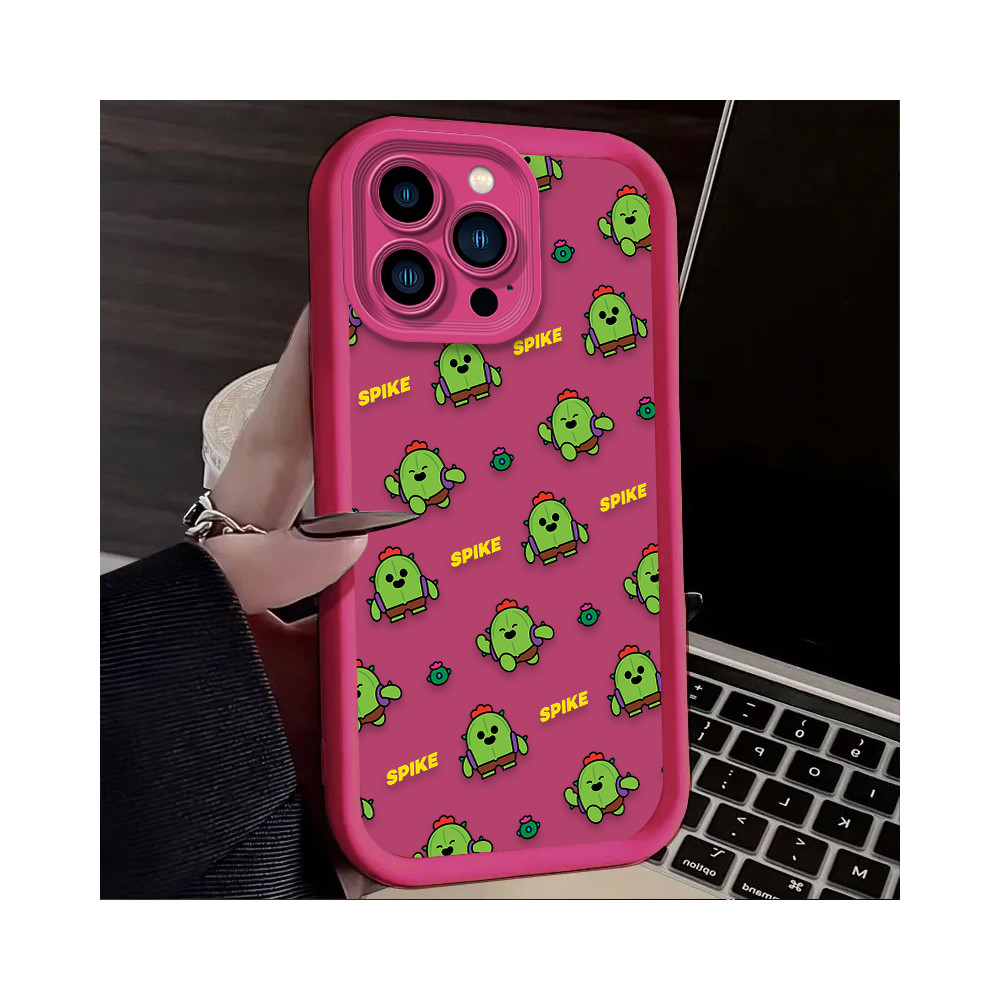 Coque iPhone XS Motif Spike Brawl Stars Rose