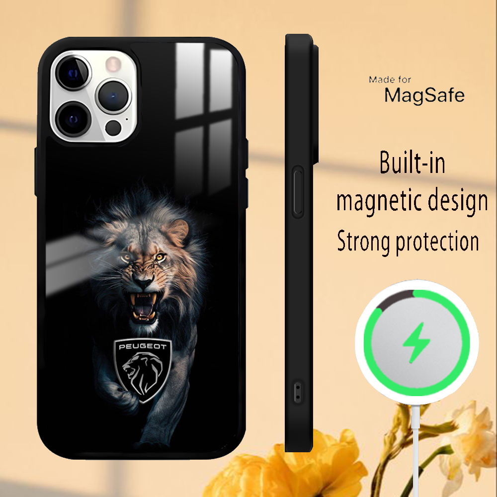 Coque iPhone 15 Plus MagSafe - Design Lion Peugeot