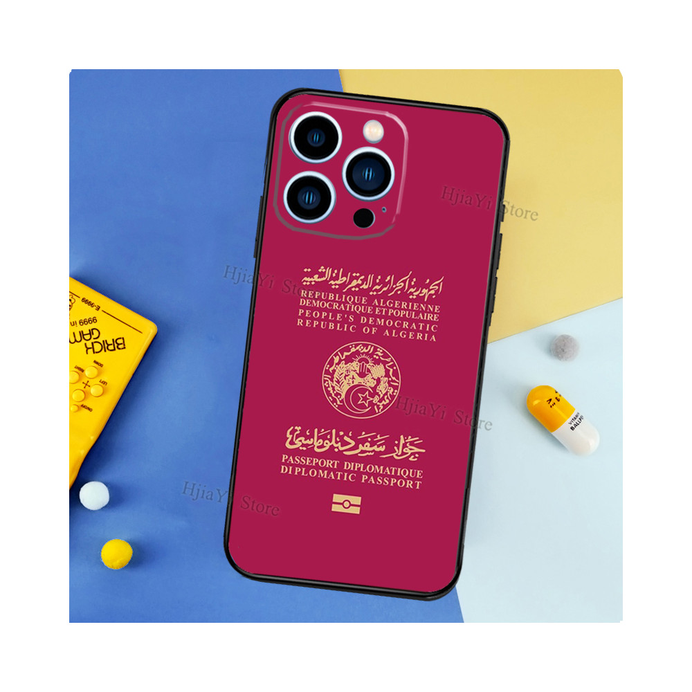 Coque iPhone XS Motif Passeport Algérien Diplomatique