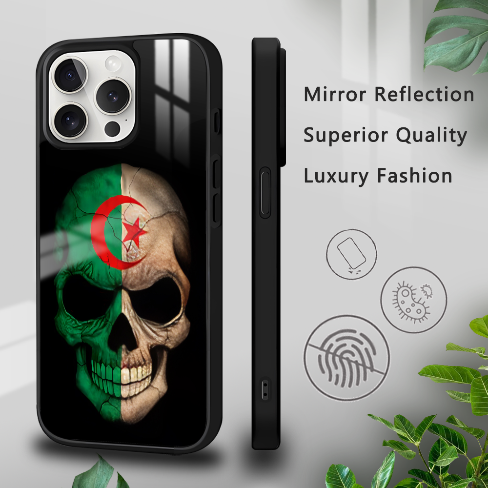 Coque iPhone 12 Tête de Mort Drapeau Algérie - Protection Design