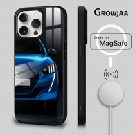 Coque iPhone 14 Pro MagSafe Peugeot 208 GT Bleue