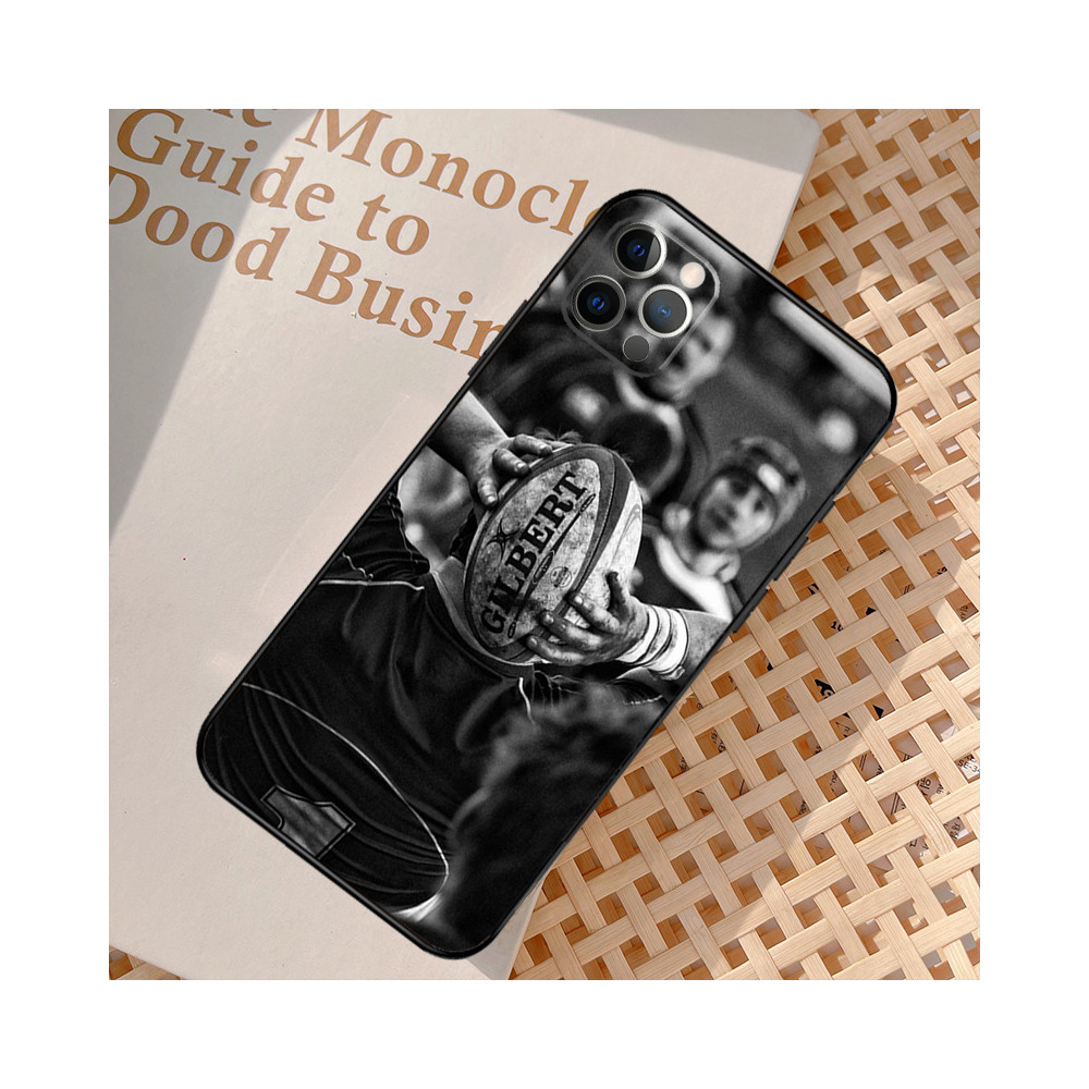 Coque iPhone Rugby - Noir et Blanc - Passion et Protection