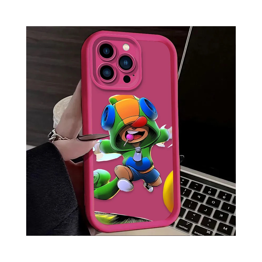 Coque iPhone 15 Plus Brawl Stars Leon Rose