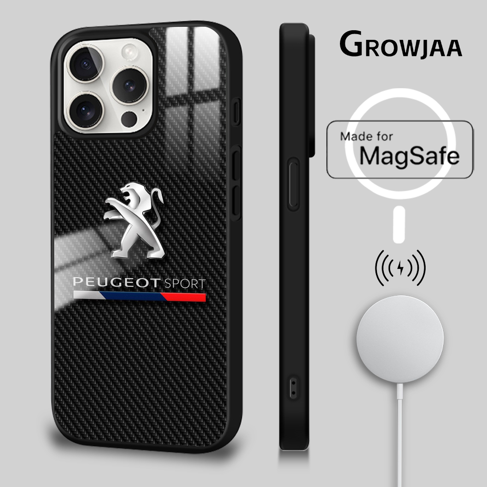 Coque iPhone 16 Pro Peugeot Sport MagSafe en Fibre de Carbone