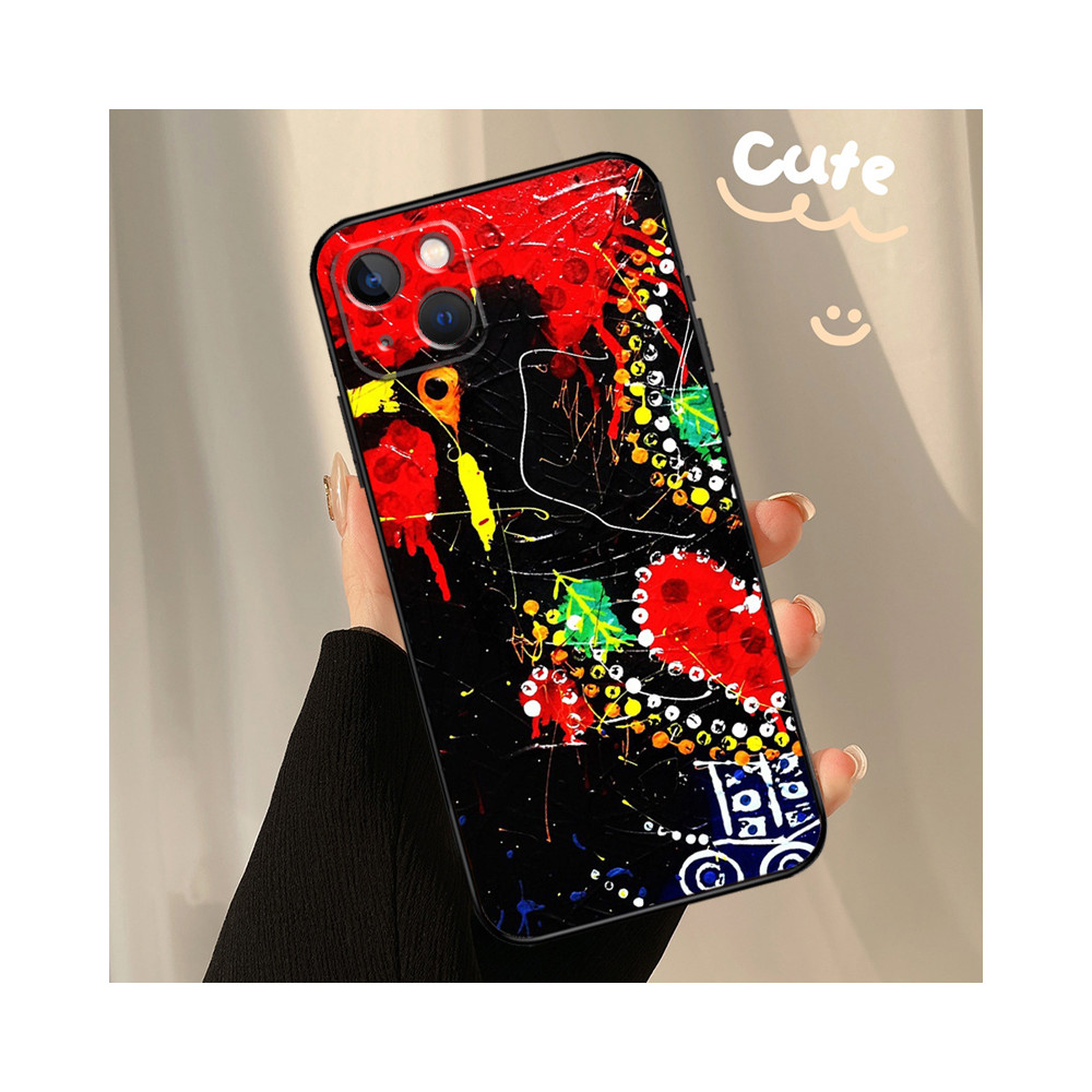 Coque iPhone 14 Pro Max Design Abstrait Peinture Éclatante