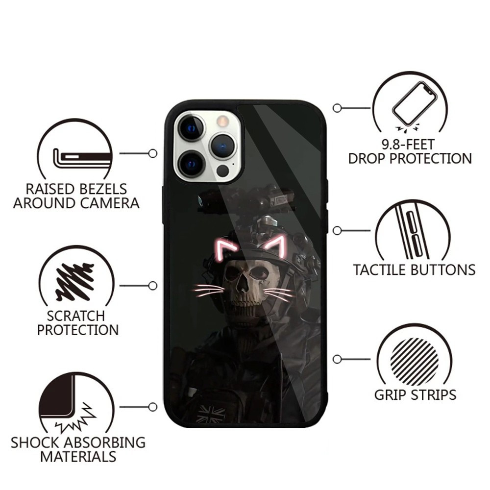 Coque iPhone 12 Ghost Chat Lumineux - Protection Antichoc et Anti-rayures