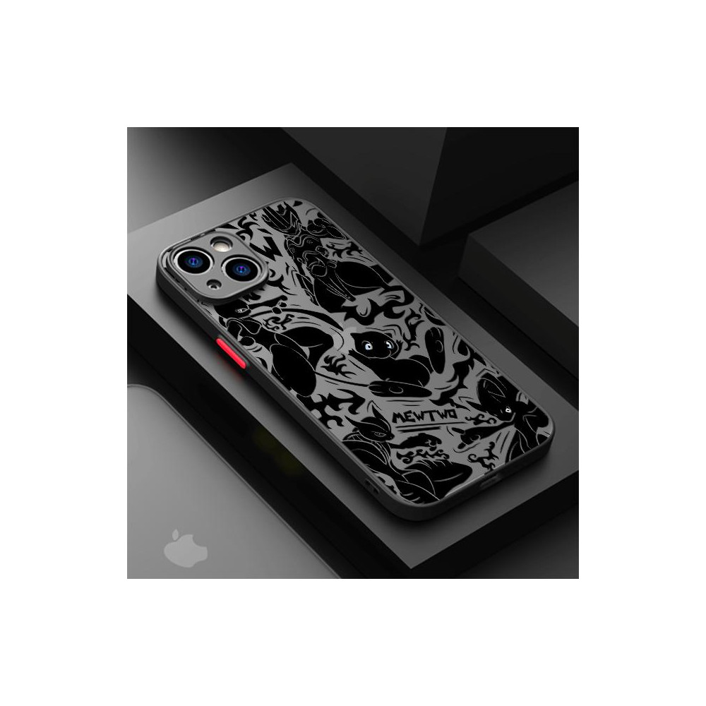 Coque iPhone 15 Pro Max Mewtwo Noir - Design Pokémon Unique