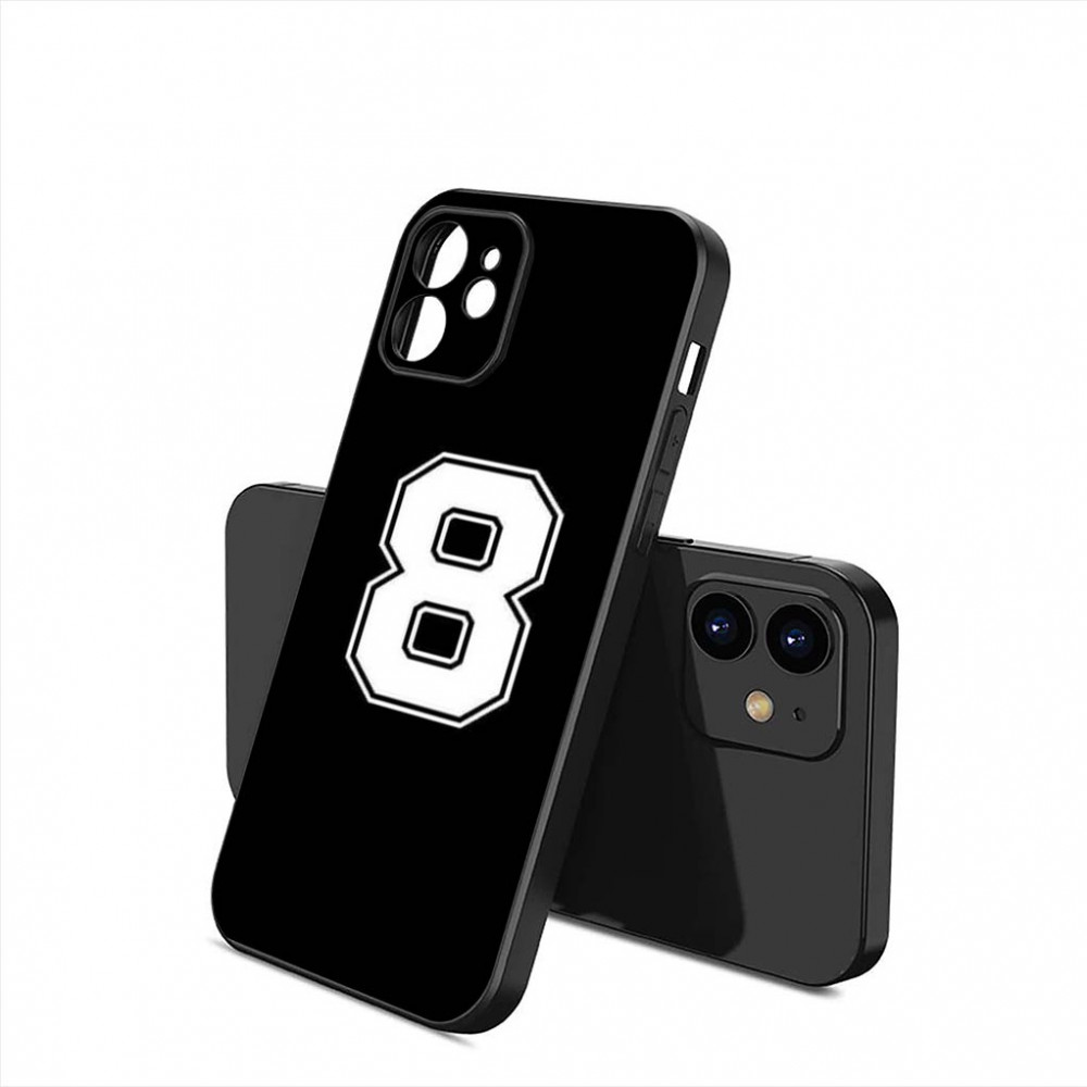 Coque iPhone 12 Pro Max Noire Numéro 8 Personnalisable