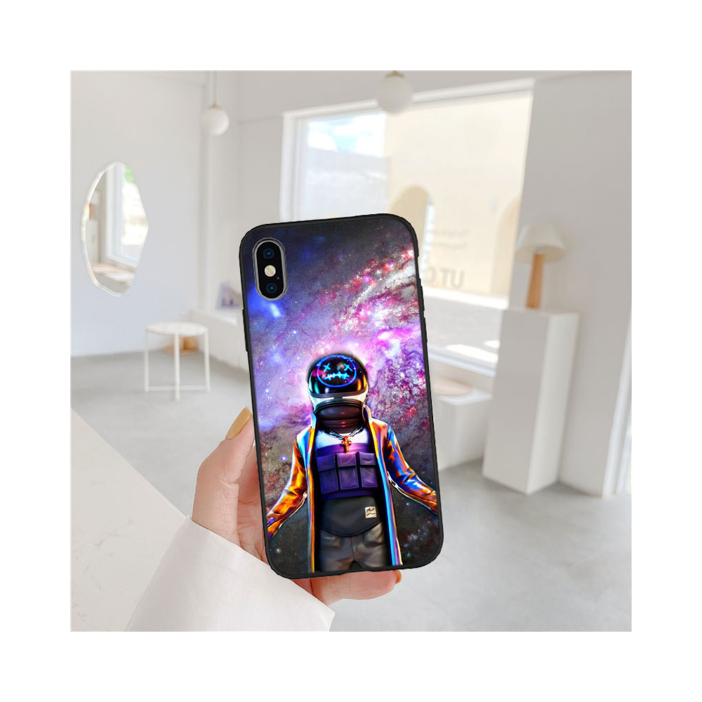 Coque iPhone 12 Pro Astronaute Casque Lumineux - Design Spatial Unique