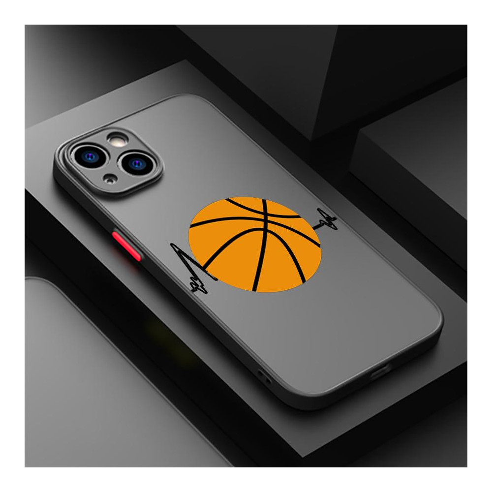 Coque iPhone avec motif ballon de basketball orange