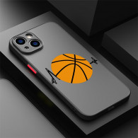 Coque iPhone 14 Plus avec motif ballon de basketball orange