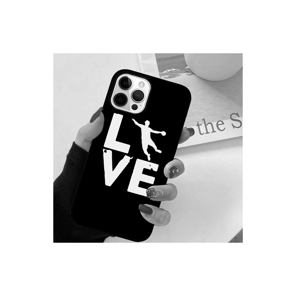 Coque iPhone 14  poucesLove Handball pouces Noire et Blanche