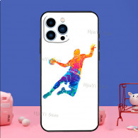 Coque iPhone 14 Pro Design Handballeur Aquarelle