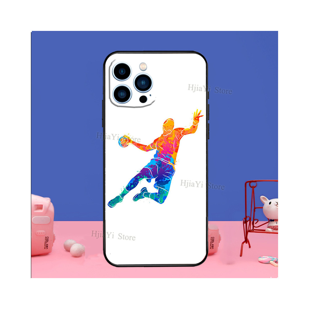 Coque iPhone 16 Pro Max Design Handballeur Aquarelle