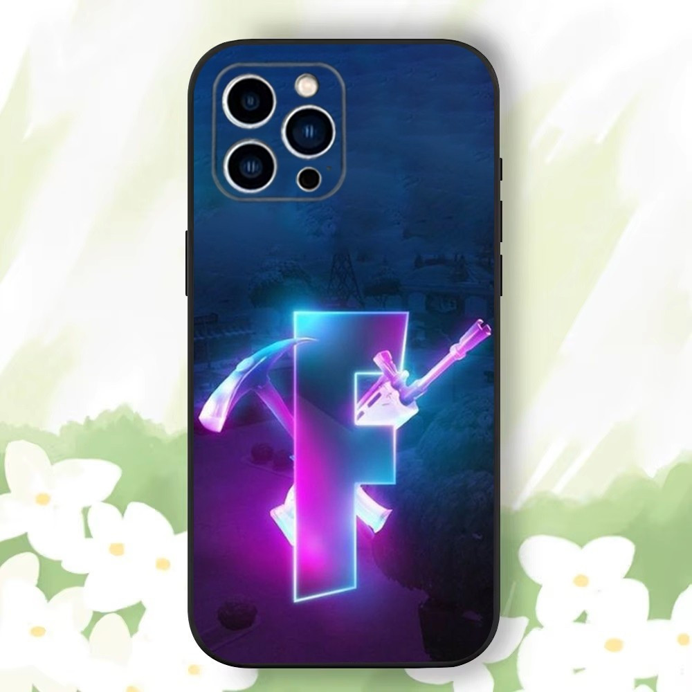 Coque iPhone 11 Pro Max Fortnite : Design Exclusif Logo F et Armes Emblématiques