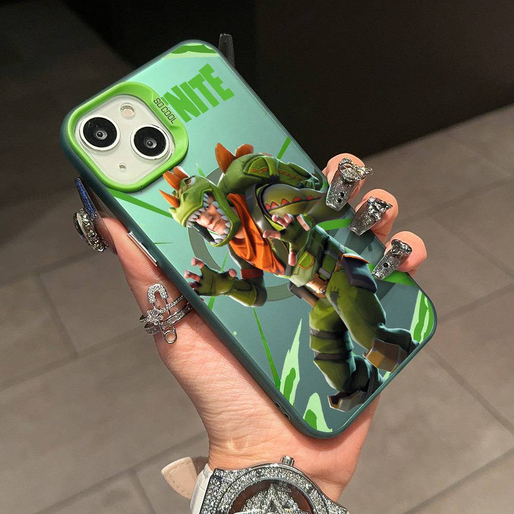 Coque iPhone 13 Pro Max Fortnite Personnage Rex Vert - Protection Optimale