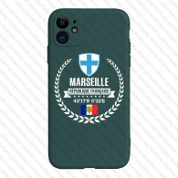 Coque iPhone Marseille Vert - Blason & Drapeau Français