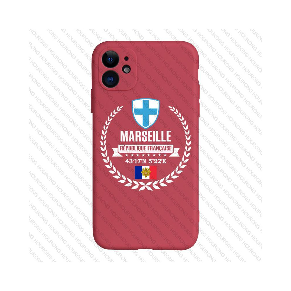 Coque iPhone Marseille Blason - Rouge | Coque Unique et Originale