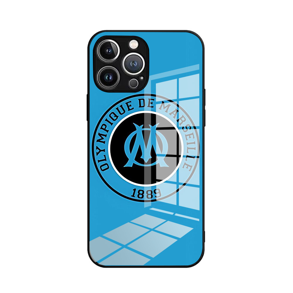 Coque iPhone 12 Pro Max Olympique de Marseille - Logo Bleu et Blanc 1899