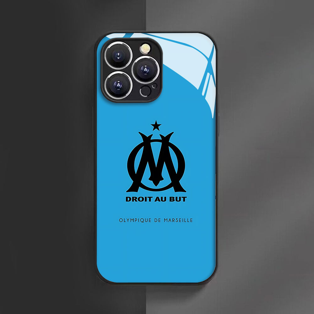 Coque iPhone Olympique de Marseille - Logo et Devise  poucesDroit au But pouces