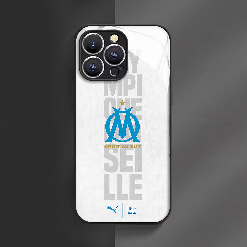 Coque iPhone 14 Olympique de Marseille - Logo et Devise - Design Officiel