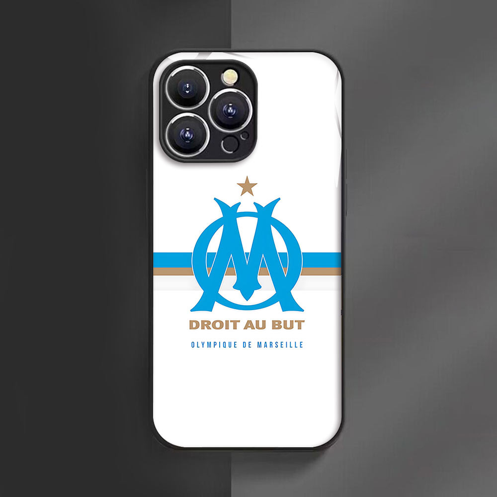 Coque iPhone Olympique de Marseille - Logo et Devise  poucesDroit au But pouces