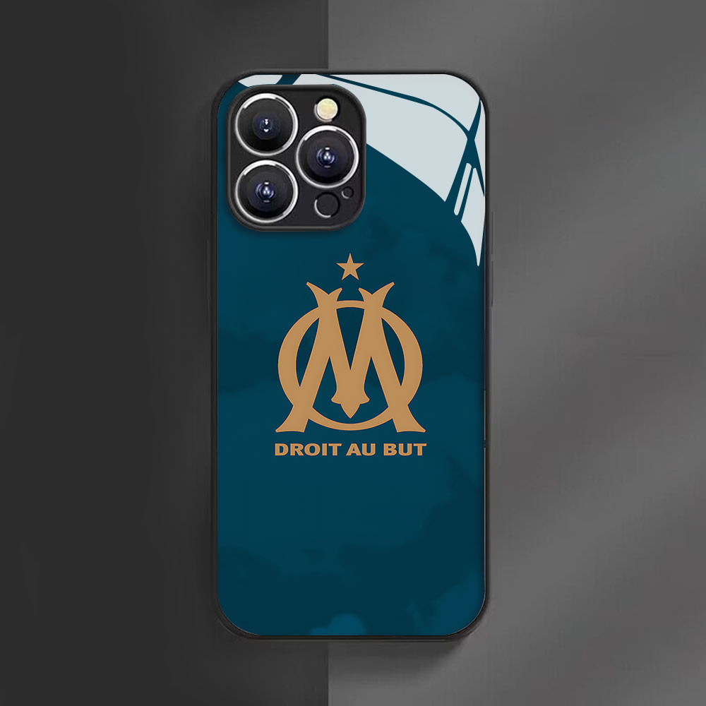 Coque iPhone 11 Pro Max Olympique de Marseille - Logo Doré & Slogan  poucesDroit au But pouces