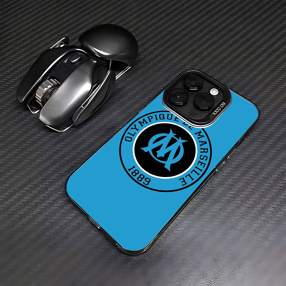 Coque iPhone XR Olympique de Marseille - Logo Bleu et Noir