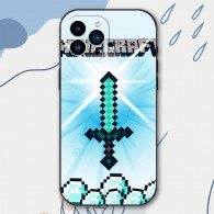 Coque iPhone 15 Plus Minecraft Épée en Diamant - Design Exclusif