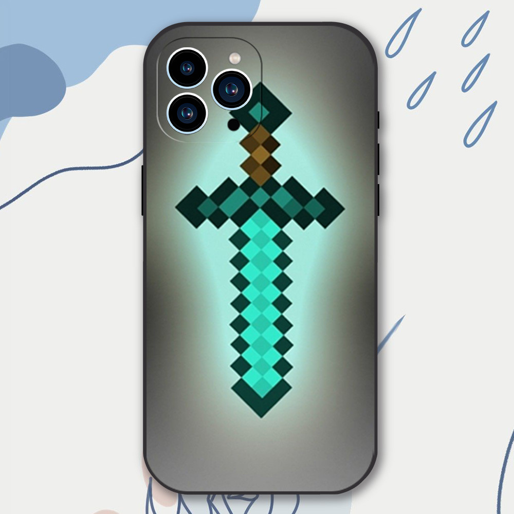 Coque iPhone 13 Motif Épée Minecraft - Protection Optimale & Design Unique