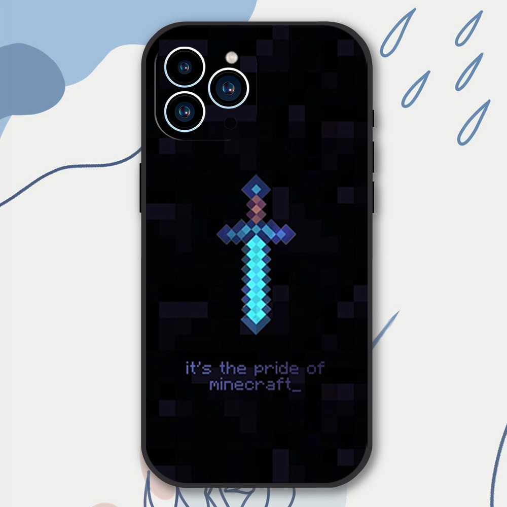 Coque iPhone 15 Pro Max Épée Minecraft - Design Pixel Art