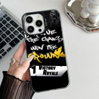 Coque iPhone 16 Pro Fortnite Victory Royale : Love the Chaos, Win the Crown