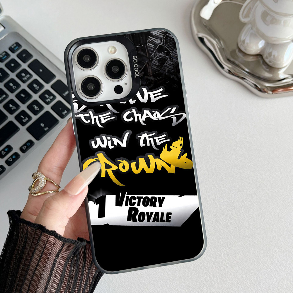 Coque iPhone 14 Pro Max Fortnite Victory Royale : Love the Chaos, Win the Crown