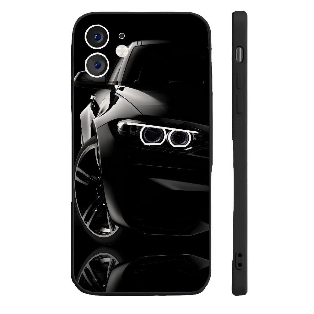 Coque iPhone 13 Pro noire sport automobile - design voiture de sport