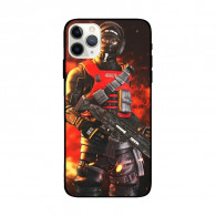 Coque iPhone 12 Personnalisée : Personnage de Jeu d'Action en Armure Rouge