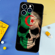 Coque iPhone 14 Pro Max Tête de Mort Drapeau Algérien