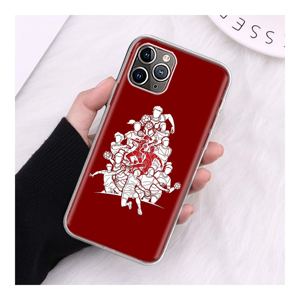 Coque iPhone Design Équipe de Football Rouge et Blanc