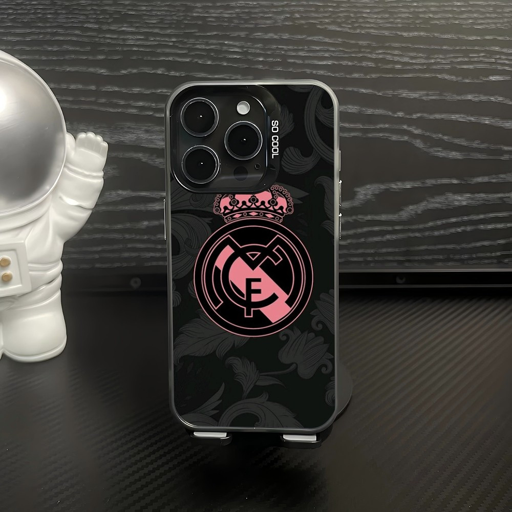 Coque iPhone 12 Real Madrid Rose et Noire - Design Élégant