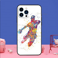 Coque iPhone 14 Pro Design Handballeur Aquarelle Colorée