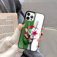 Coque iPhone 16 Pro Max Drapeau Algérie Main Signe de Paix