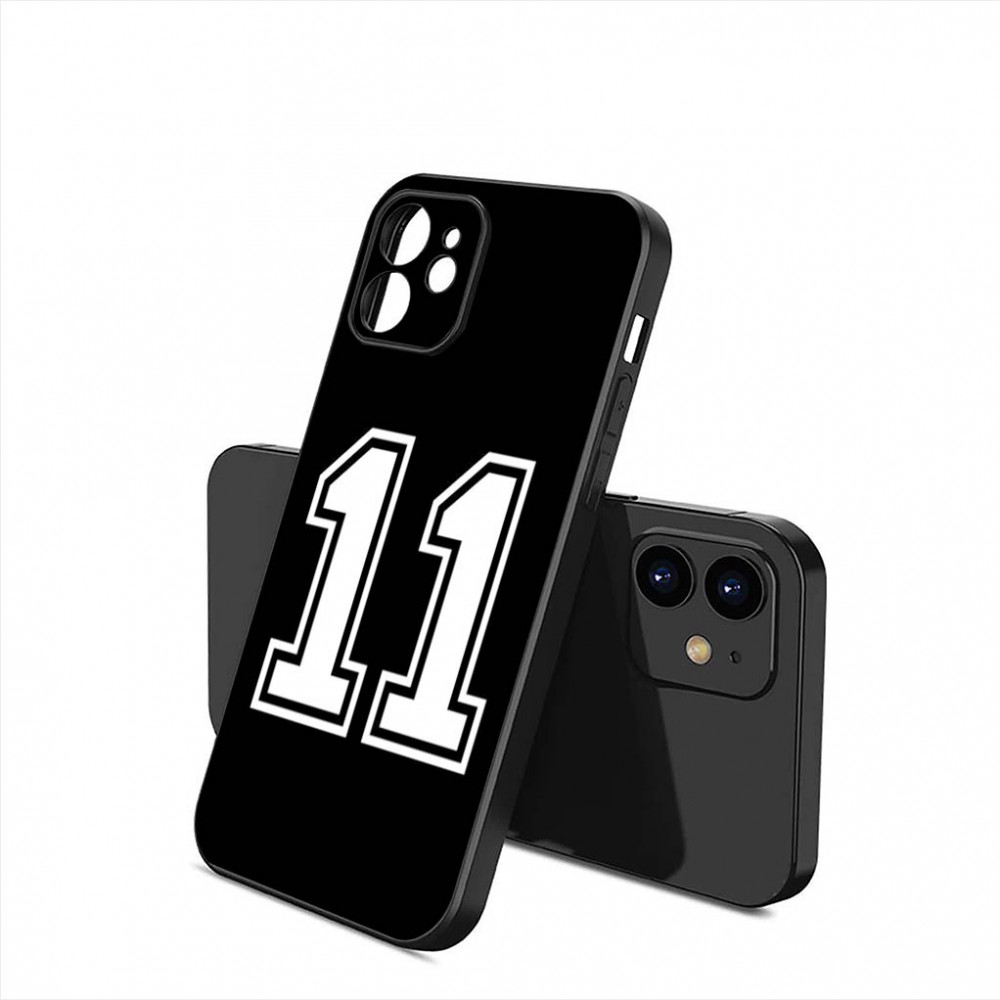 Coque iPhone 12 Noir Numéro 11 Personnalisable