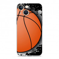 Coque iPhone 12 Design Ballon de Basket Orange et Noir