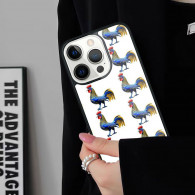 Coque iPhone 13 Pro Max Design Coq Bleu et Or