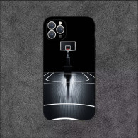 Coque iPhone 11 Design Terrain de Basketball Noir