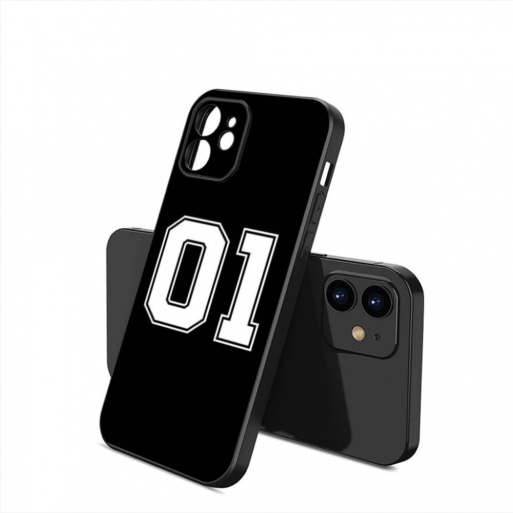 Coque iPhone Personnalisable Numéro 01 Noir et Blanc