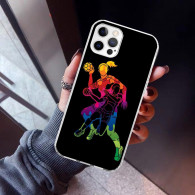 Coque iPhone 14 Plus Handball : Joueuses en Action Arc-en-Ciel