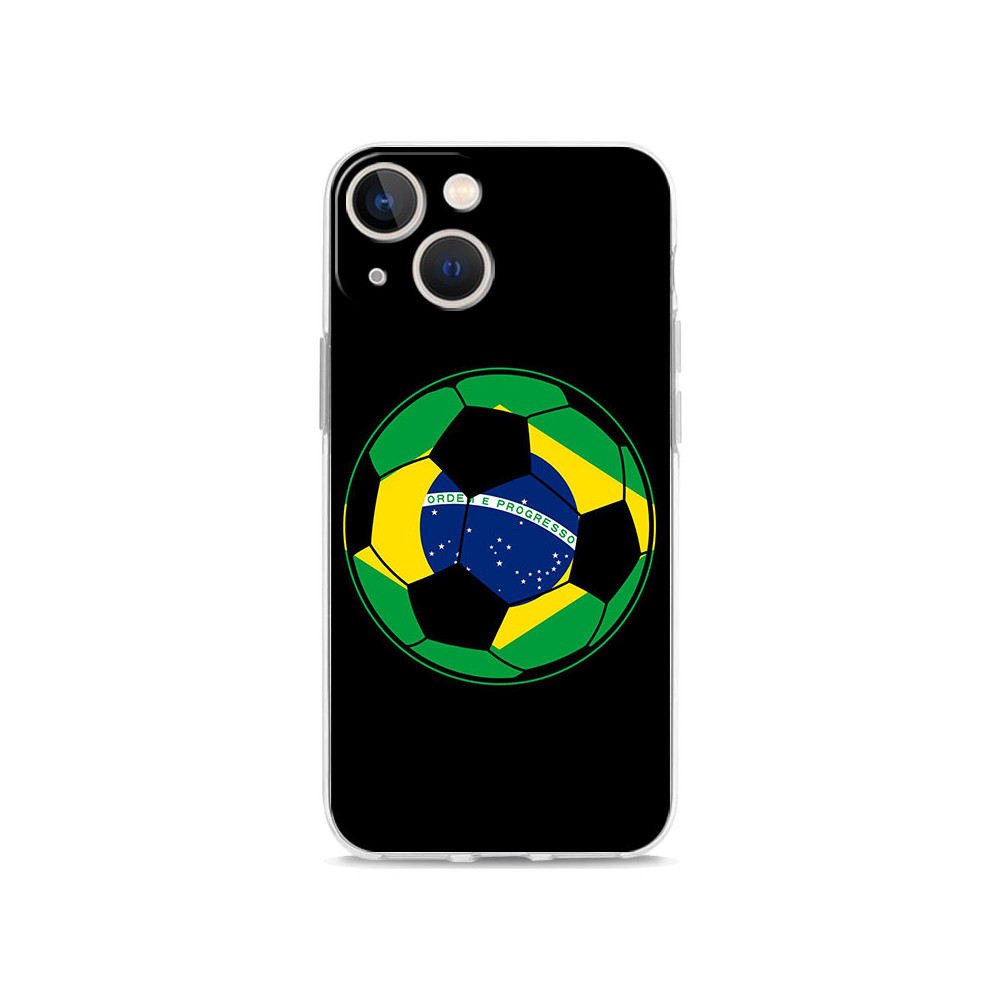 Coque iPhone Drapeau Brésilien Ballon de Foot