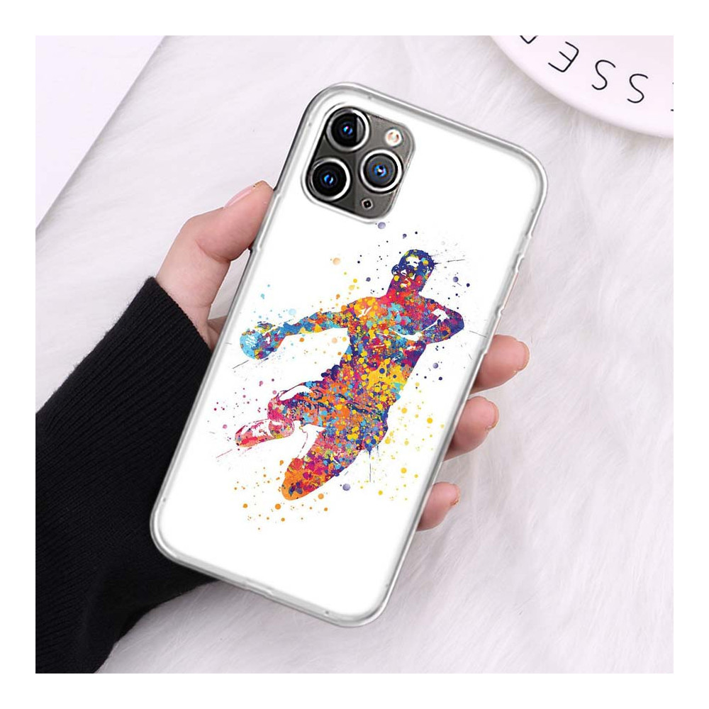 Coque iPhone 12 Aquarelle Handball